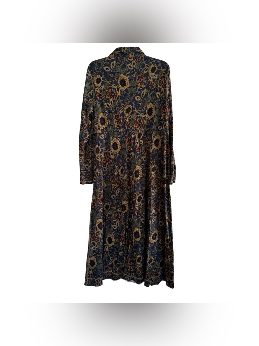 NATURAL LIFE Christa Knit Cotton Floral Maxi Dress Earthy Cottage Boho Prairie M - Picture 5 of 10